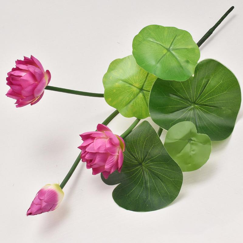 Artificial Flower Simulation Silk Lotus Green Plants Decoration Fake Flowers for Home Hotel Garden Living Room Table Decor