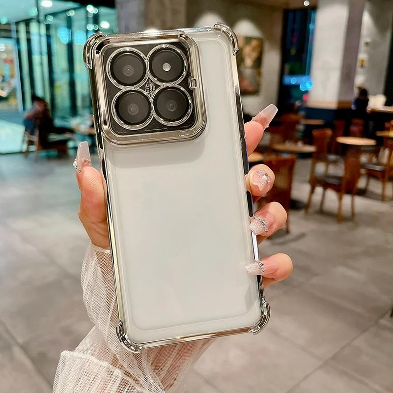 Husă moale din silicon, cu îngroșare la patru colțuri, placare anti-șoc, pentru Xiaomi Mi 14 Pro 13 T 13t 12t 11 Husă Mi14 13 12 11i Redmi Note 12 13 POCO X3 X5 X6