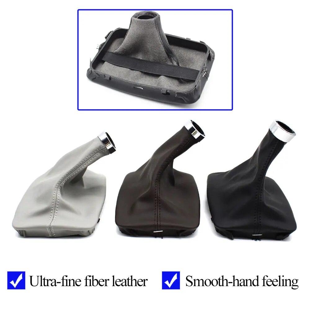 Black Gray Moka Gear Shift Knob Leather Boot Lever Replacement For BENZ C E GLK AMG W204 W212 W207 X204 C204 C63 C300 C250 C350