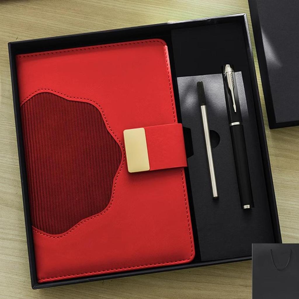 A5 Thick Leather Notebook, Buckle Business Notepad, Meeting Record Book, Travel Log, Student Diary, Excerpt Book, 100 sheets 200 pages