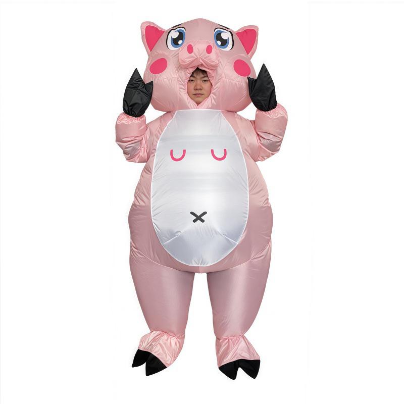Pink Pig Inflatable Costume - Cute Animal Party & Stage Performance Outfit One Size
