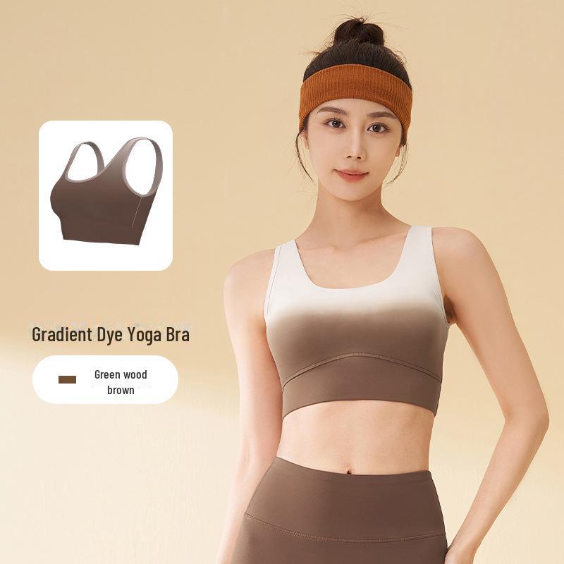 

Женский бюстгальтер для йоги Juyitang Gradient Yoga Bra - высокая эластичность, телесный цвет, застежка сзади, ударопрочный спортивный жилет S