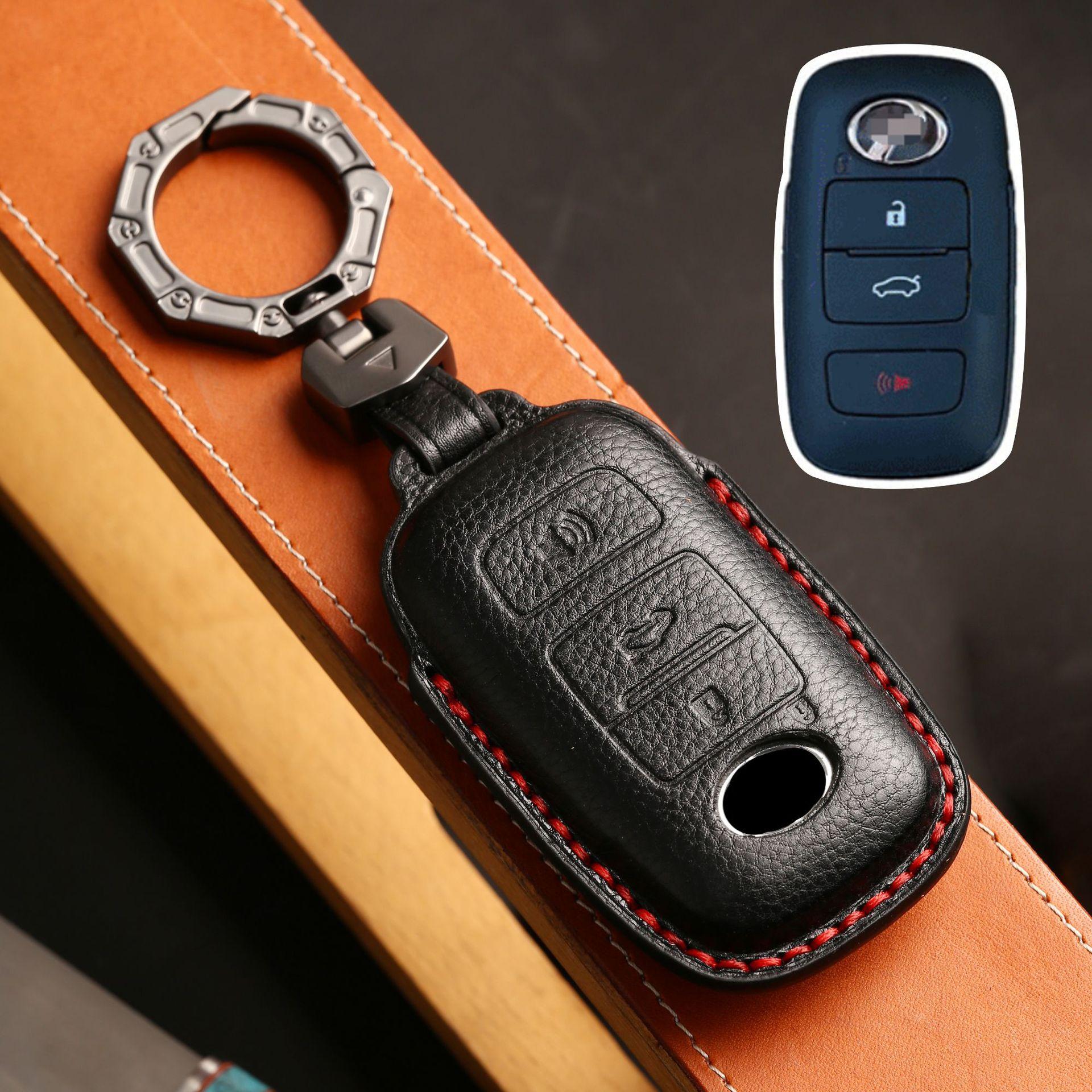 

Real cowhide key case protective case is suitable for Malaysia Perodo PERODUA Beilu car leather case чёрный
