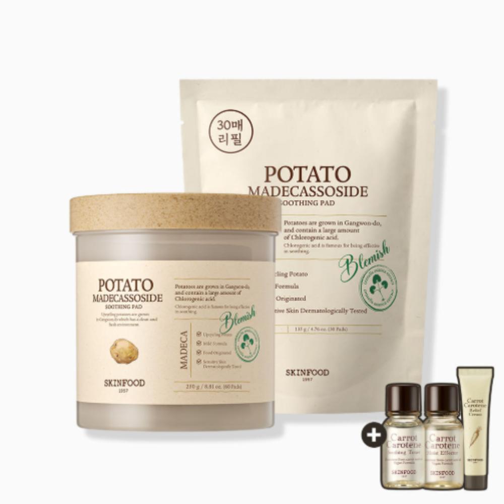 

Skinfood Potato Madecassoside Soothing Spot Care Pad 60ea + 30ea (Total 250g) [Carrot Pad Set + Mini Toner/Effecter/Cream Gifts]