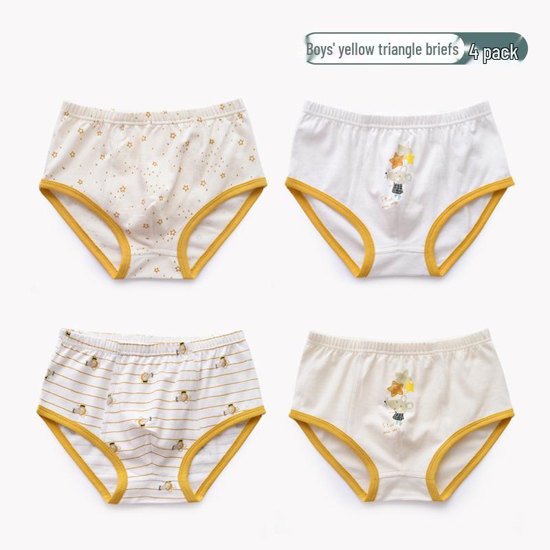 Shengzheka Boys' Cotton Boxer Shorts, Ages 0-8, Pure Cotton Crotch
