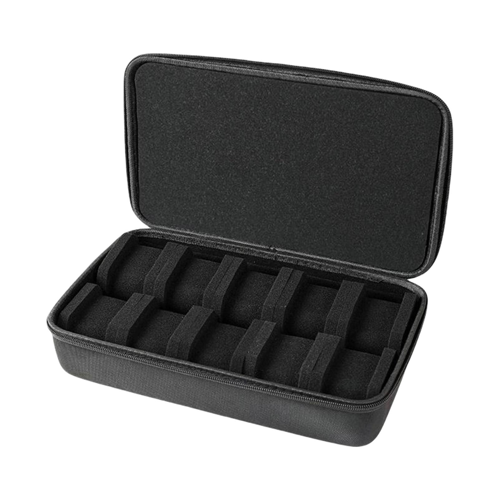 

Портативный мужской футляр для хранения часов с 10 отделениями, прочный органайзер для часов из ткани Оксфорд с молниями и мягкой подкладкой