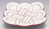 24to3 Nishitomi Ceramics Arita Ware Plate Takiyo Kiln Kissho Knot Mein Plate Plate Dish Serving Plate Diameter Approximately 13cm Red Welcome Spring