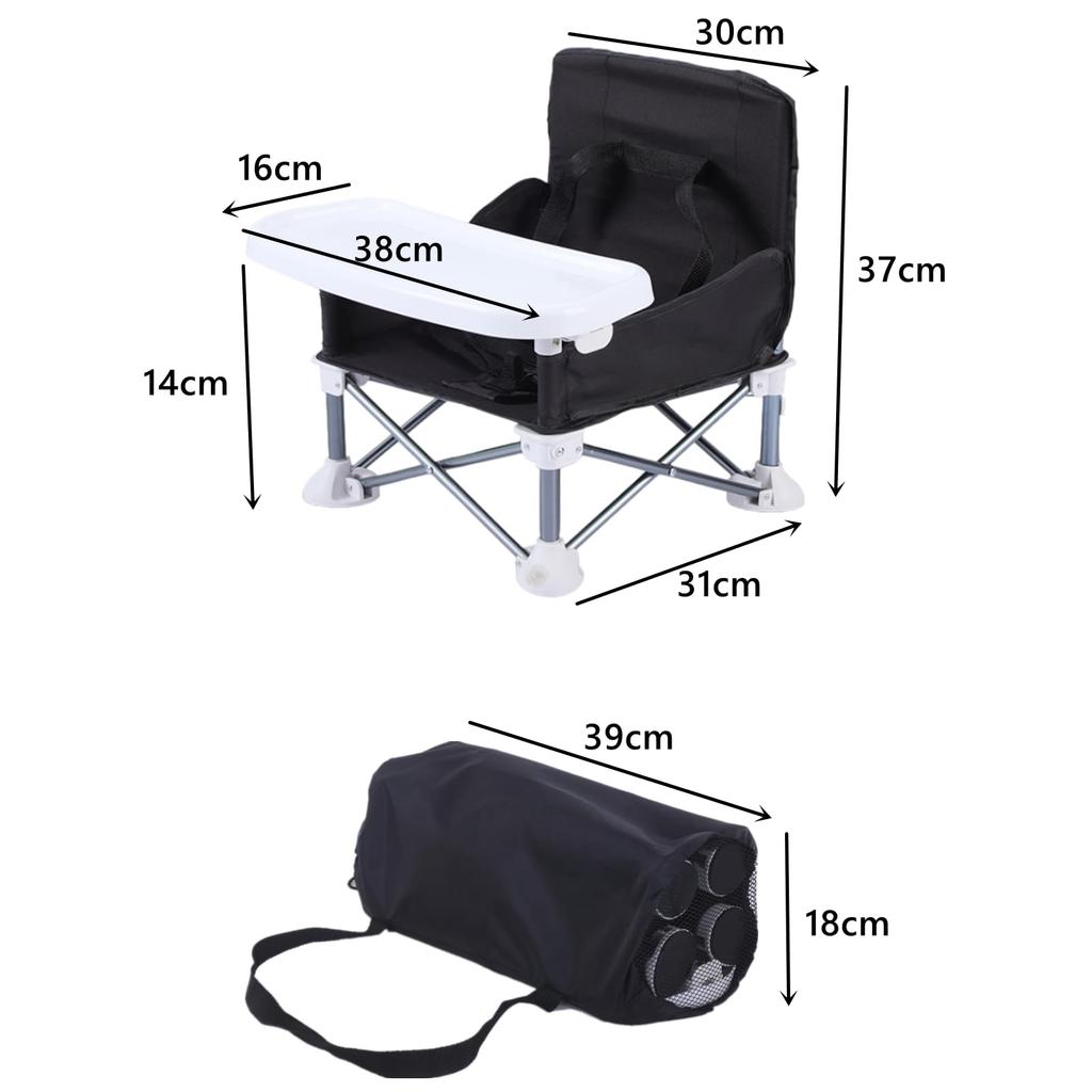 [HB.YE] Baby Chair, Table Chair, Children's Dining Chair, Foldable Portable Baby Seat, Infant High Chair, Strap Design, Aluminum Dining Table and Chai