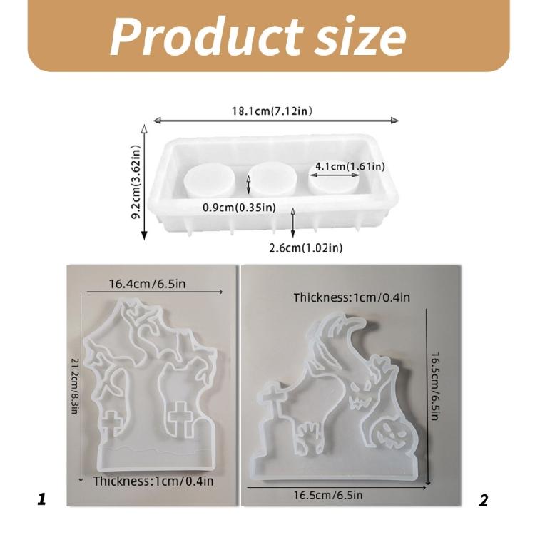 Silicone Resin Molds Candle Holder Molds Halloween Theme Craft Mold Silicone Candle Base Molds Perfect for Candle Holder