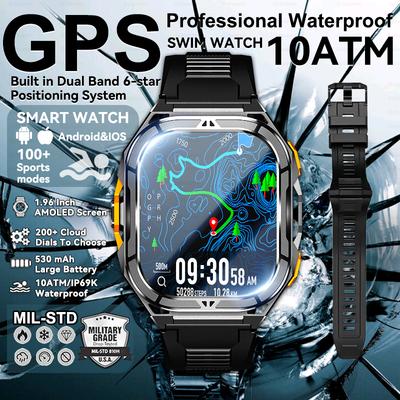 Military Outdoor Smartwatch GPS 10ATM Waterproof Compass Altimeter 530mAh Battery Bluetooth Call Men Sports Fashion Smart Watch Outdoor Enthusiast