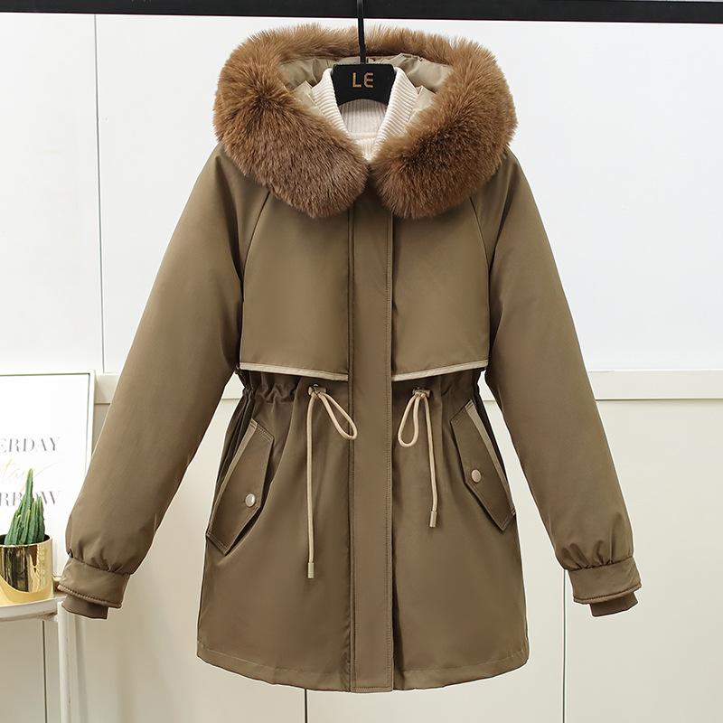 In Winter, The New Artificial Fur Pie Overcomes The Cotton-padded Women's Detachable Loose Fur Collar Cotton-padded Jacket Coat.