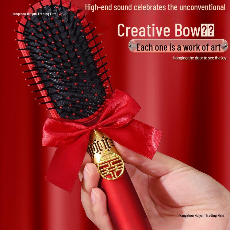 Red Wedding Comb & Cushion Set: Bridal Dowry Gift Box with Mirror