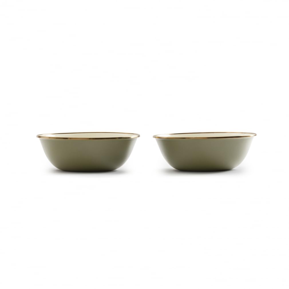 Barebones Enamel Two-Tone Bowls, Set of 2