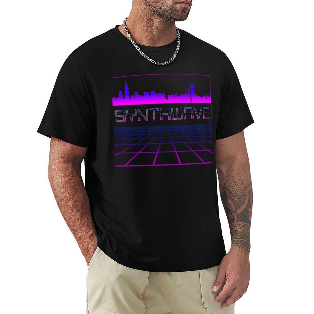 Synthwave, Retrowave Design För Åttiotalsmusikälskare T-shirt koreansk mode Blus t-shirts för män paket