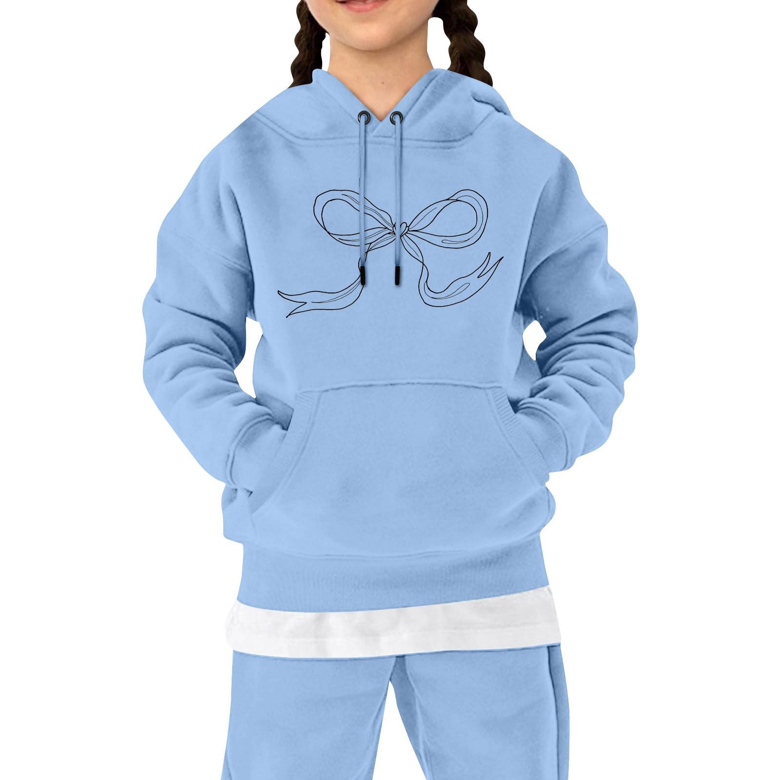 

Детская повседневная толстовка с капюшоном и принтом банта 110 синий