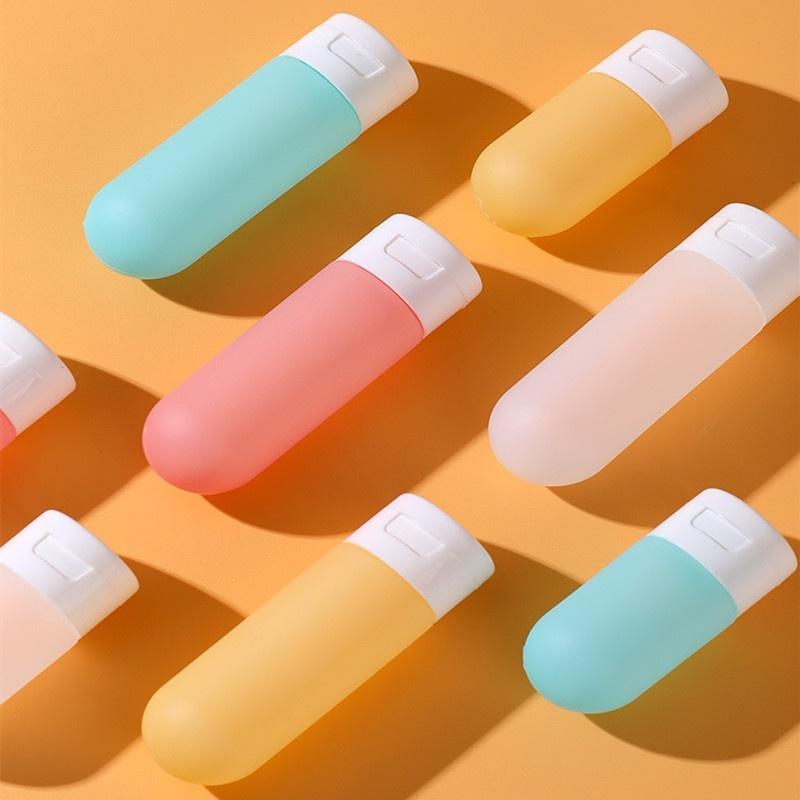 4pcs Travel Separate Bottle Candy Color Hose Squeeze Shampoo Shower Gel Portable Empty Bottle Cosmetics Lotion Storage Bottle