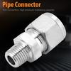 Stainless Steel SS304 Pipe Fitting 1 4NPT Male Thread Connector for Water Oil Gas (1 4 12)