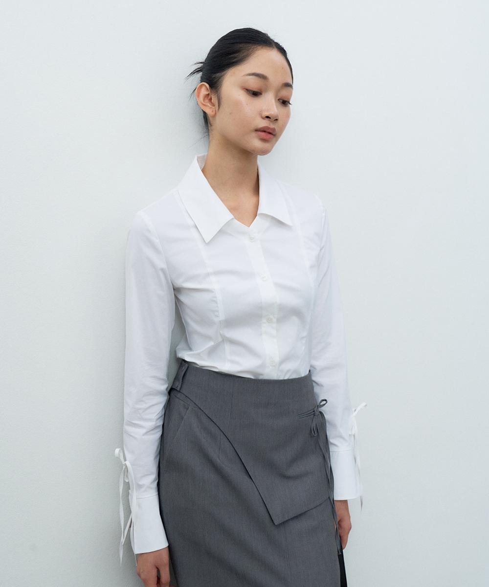 Make A Toast Ribbon Standard Fit Shirt Ivory Mbesto002Iv Ivory/S