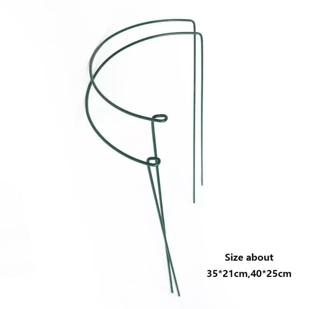 4pcs Metal Plant Support Stakes Flower Pot Stand Flower Ring Climbing Vines Support Half Round Durable