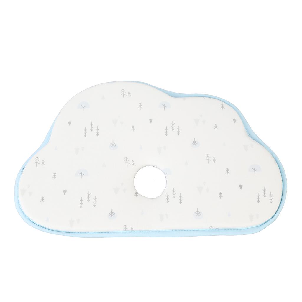 Plant Pattern White Baby Head Pillow Memory Foam Cotton Washable Infant Head Pillow for Sleeping