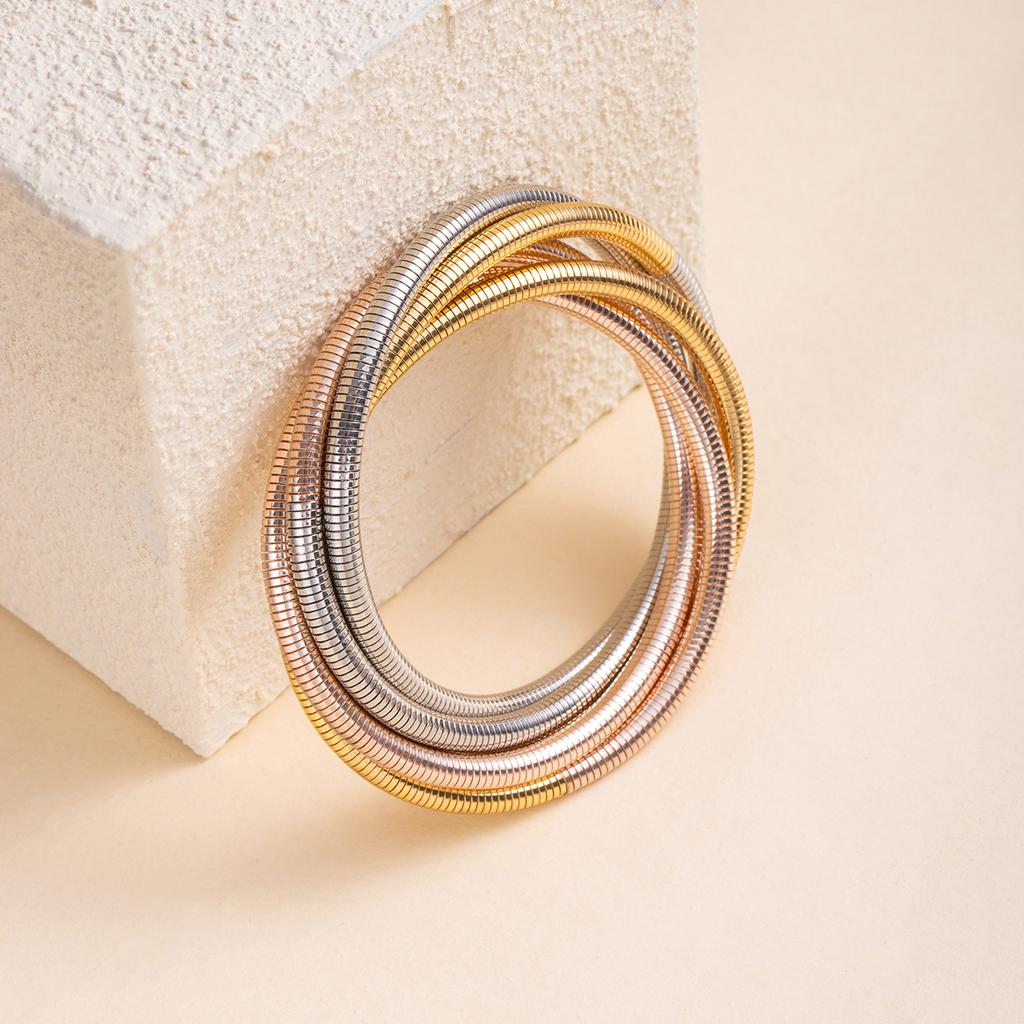 Personalized Snake Bone Fashion Bracelet Retro Multi-Layer Threaded Winding Bracelet Temperament High-End Light Luxury Jewelry