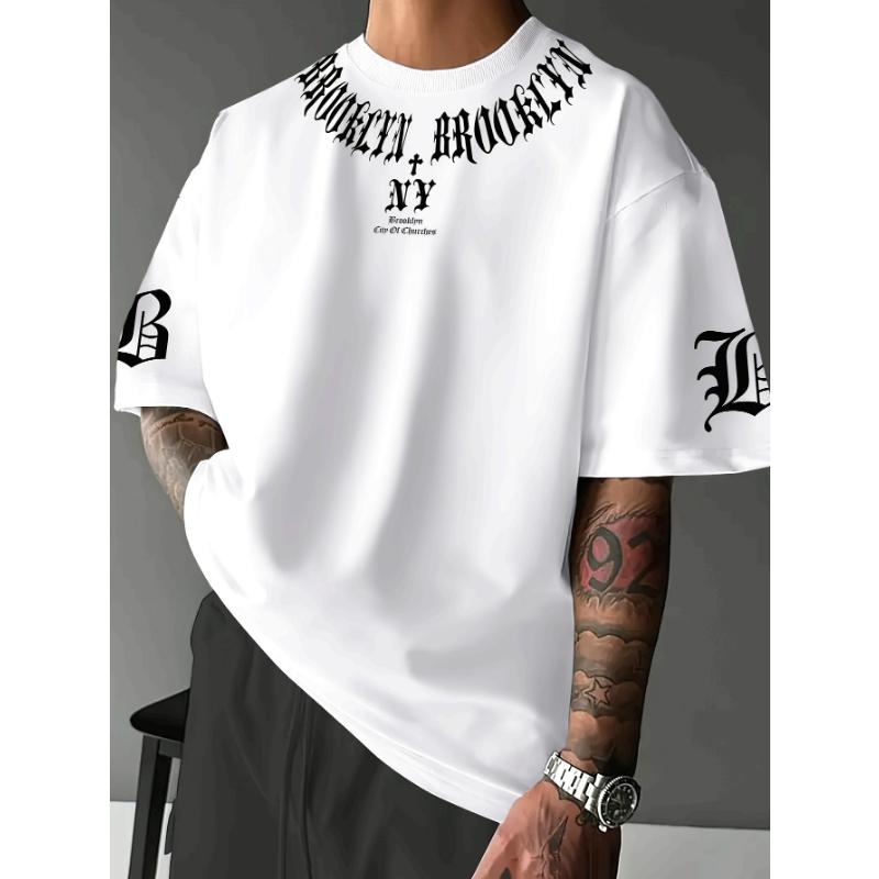 The new men's T-shirt for summer 2025 is a casual fashionable sporty breathable soft and simple 3D letter print