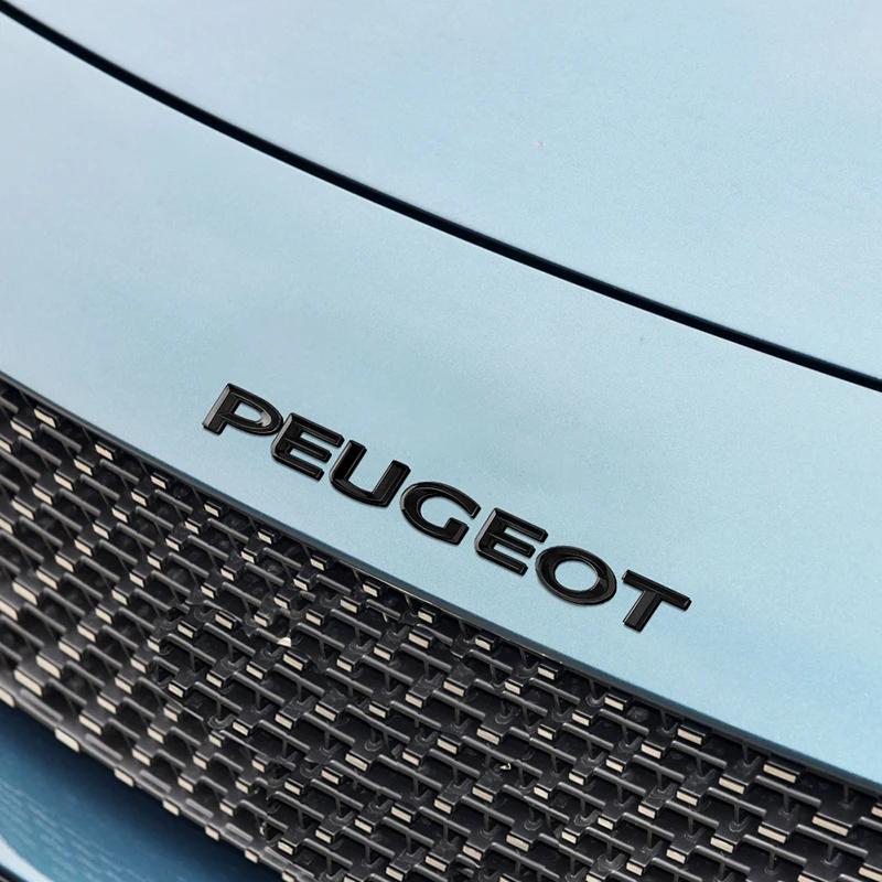 Autoaufkleber 2025 Heiß 1 Stück Auto Heckklappe 3D Emblem PEUGEOT Buchstabenaufkleber Zubehör für Peugeot 206 307 308 3008 207 208 407 4