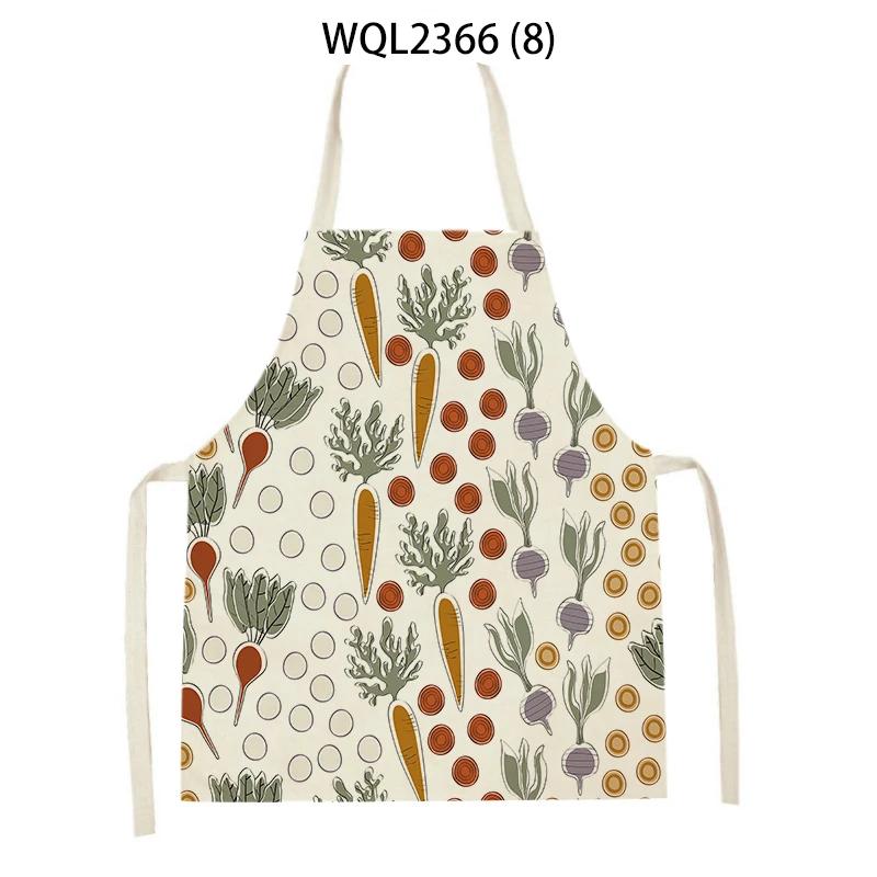 Vegetable Sleeveless Aprons Onion Carrot Printed Kitchen Apron Women Men Baking Waist Bib Home Cooking Brief Sleeveless Pinafore
