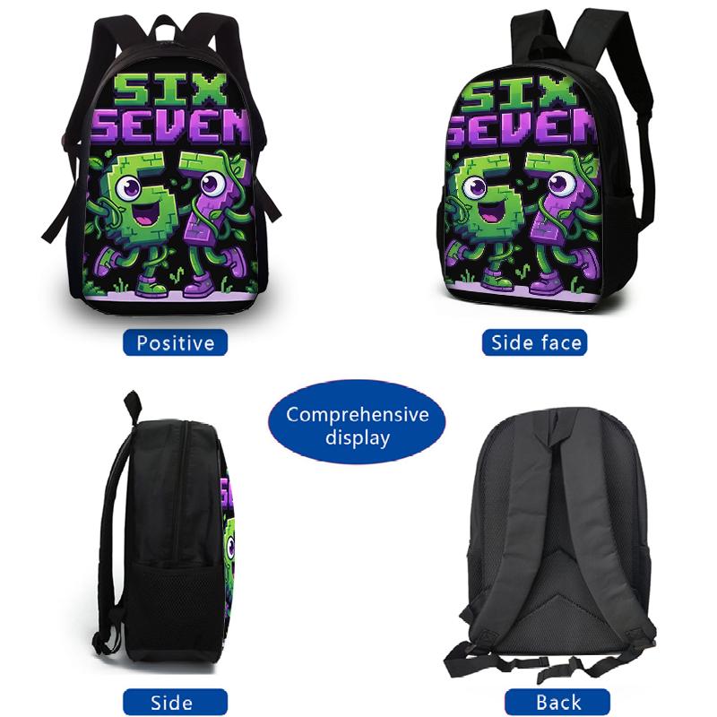 3PCS Numbered 6&7 Pattern Backpack Set | The Perfect Choice for School & Travel