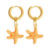 Starfish Charms Ear Buckle Lip Hoop Earrings Simple Enamel Fish Earrings  Party