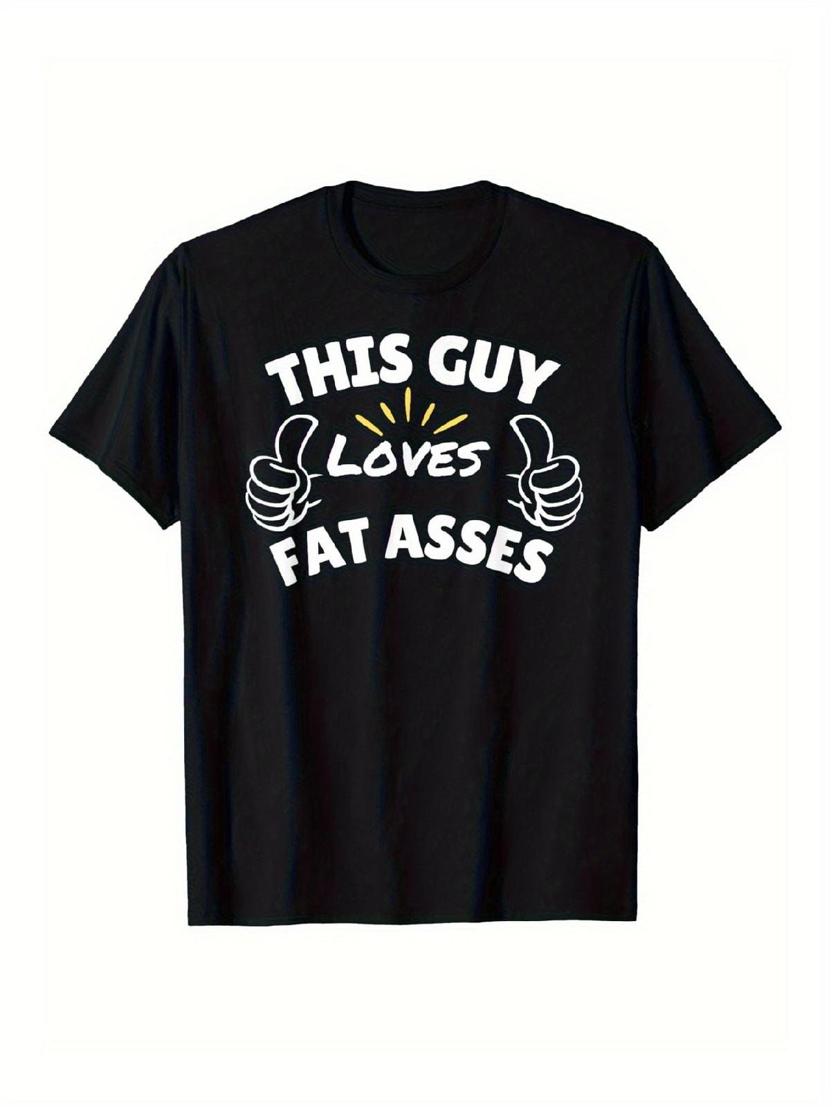 Men s Funny This Guy Loves Asses Slogan T-Shirt with Thumbs Up & Butt Print - S разноцветный