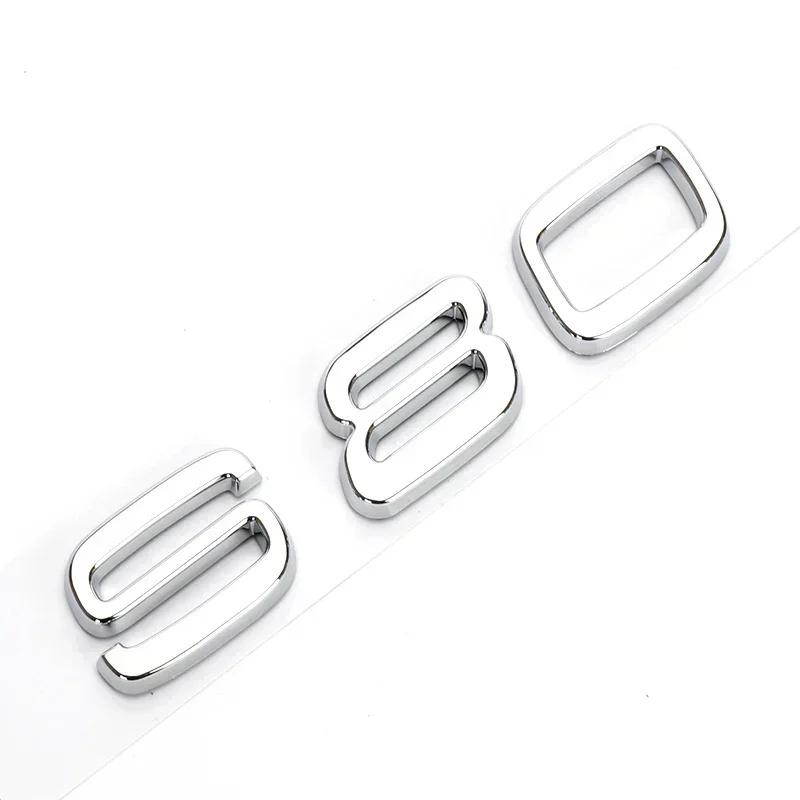 3D ABS Czarny Srebrny Naklejka z Emblematem Bagażnika Samochodowego dla Volvo S40 S60 S80 S90 S60L S90L Naklejka z Emblematem Tylnej Klapy Bagażnika Akcesoria Zewnętrzne