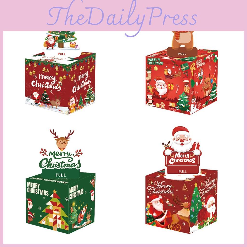 Pattern Christmas Themed Paper Box Set Holiday Decoration Props Gift For