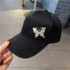 Women's Rhinestone Butterfly Baseball Cap - Summer Sun Protection Duckbill Hat