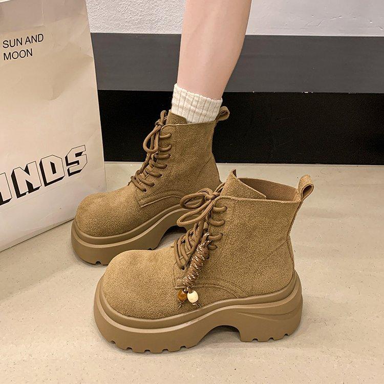 Martin laarzen dames 2025 herfst nieuwe korte laarzen prairie laarzen western cowboylaarzen kleine dikke zool grote gele laarzen