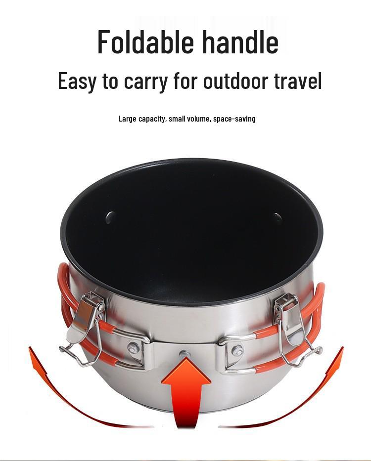 Stainless Steel Portable Outdoor Pressure Cooker - Multi-functional and Explosion-Proof for Camping