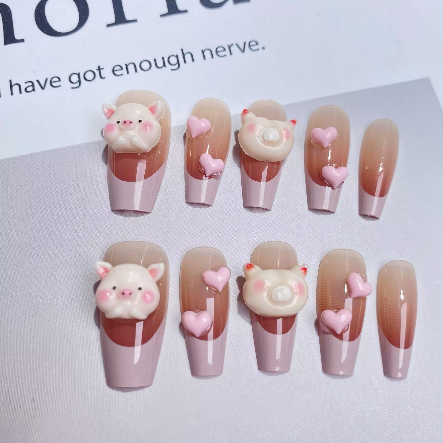 

Dreamy Mermaid Jellyfish Press-on Nails: Handmade Dark Sweet Cool Spicy Girl Removable Nail Art Patches