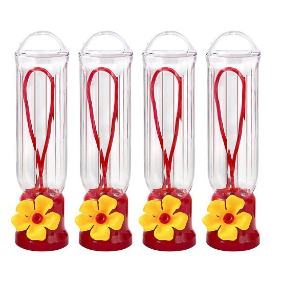 

4 шт. кормушки для птиц с наклонным носиком, дизайн для кормления птиц, украшение для сада, прозрачные уличные кормушки для колибри, домашнее использование 4pcs