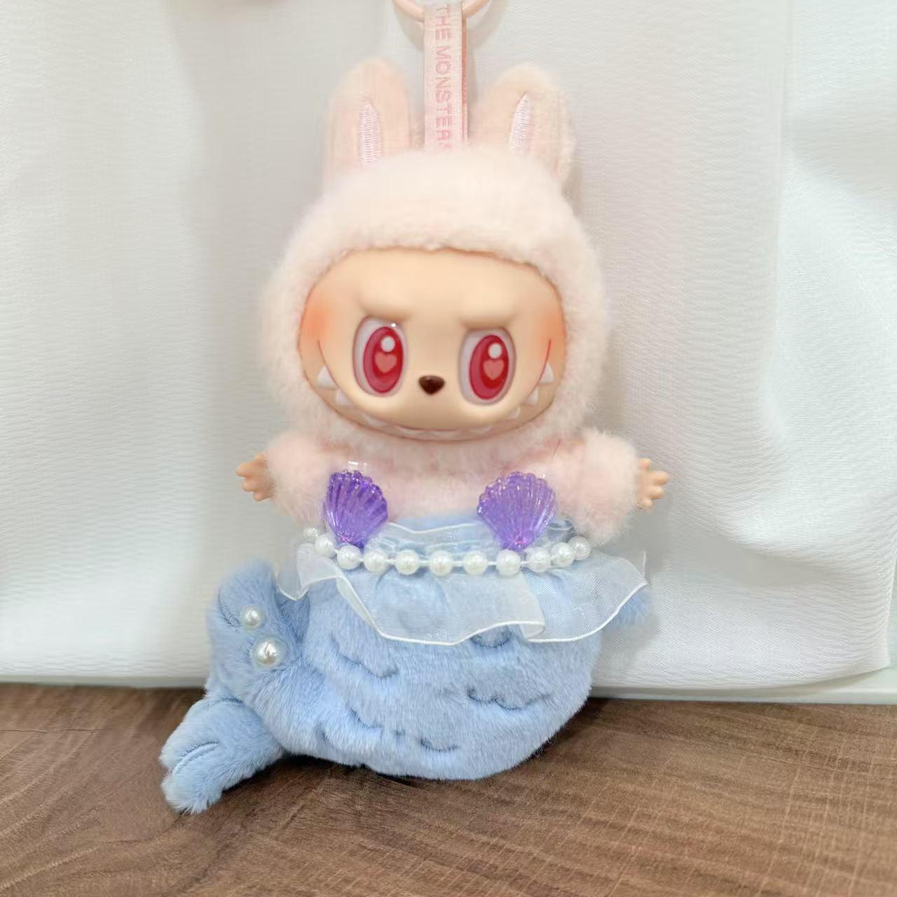 

Только одежда 10 см Каваи Лабубу Плюшевая игрушка Картофельные чипсы Кукуруза Животное Акула Динозавр Пчела Комбинезон Одежда Лабубу Подарок для детей