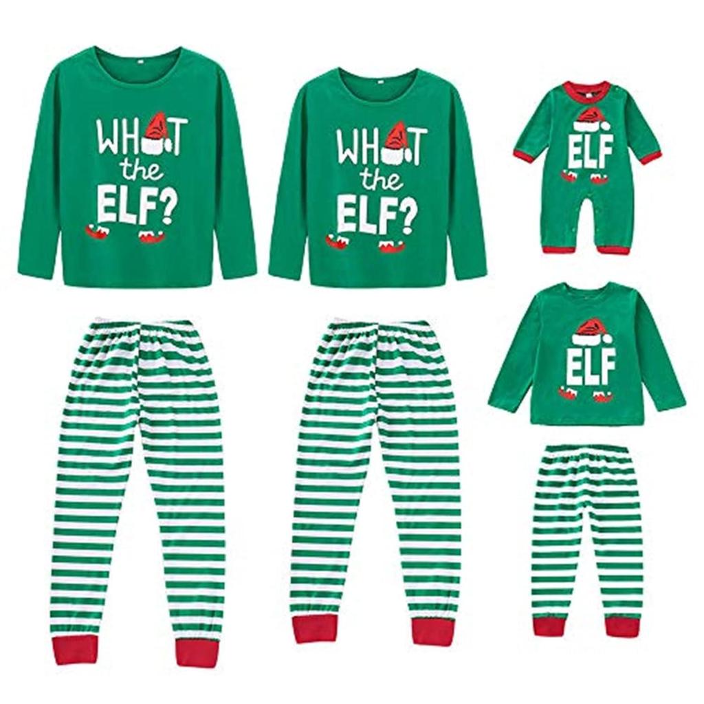 2024 Autumn/Winter Parent-Child Pajama Sets with Christmas Hat
