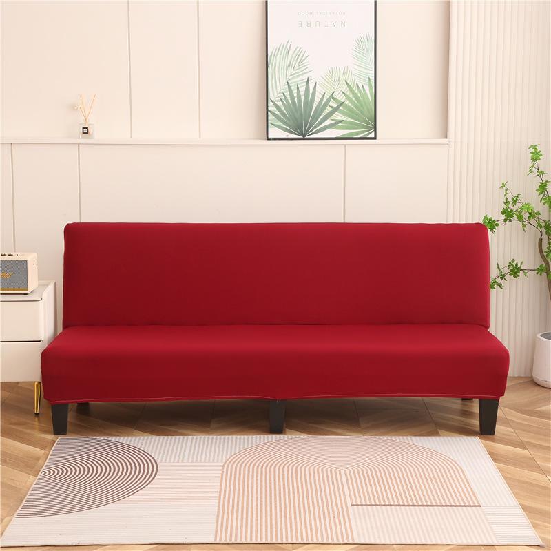 Solid Color Foldable Armless Sofa Bed Cover