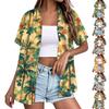 Camicie da donna casual alla moda a maniche corte con risvolto e bottoni