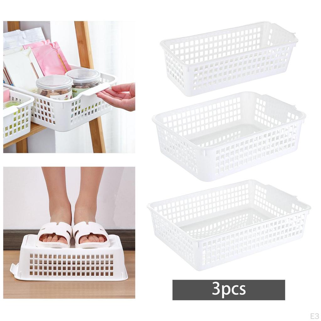 3 Pack Nursery Storage Bins, Versatile Cosmetic Baskets for Kitchen and Dining Areas