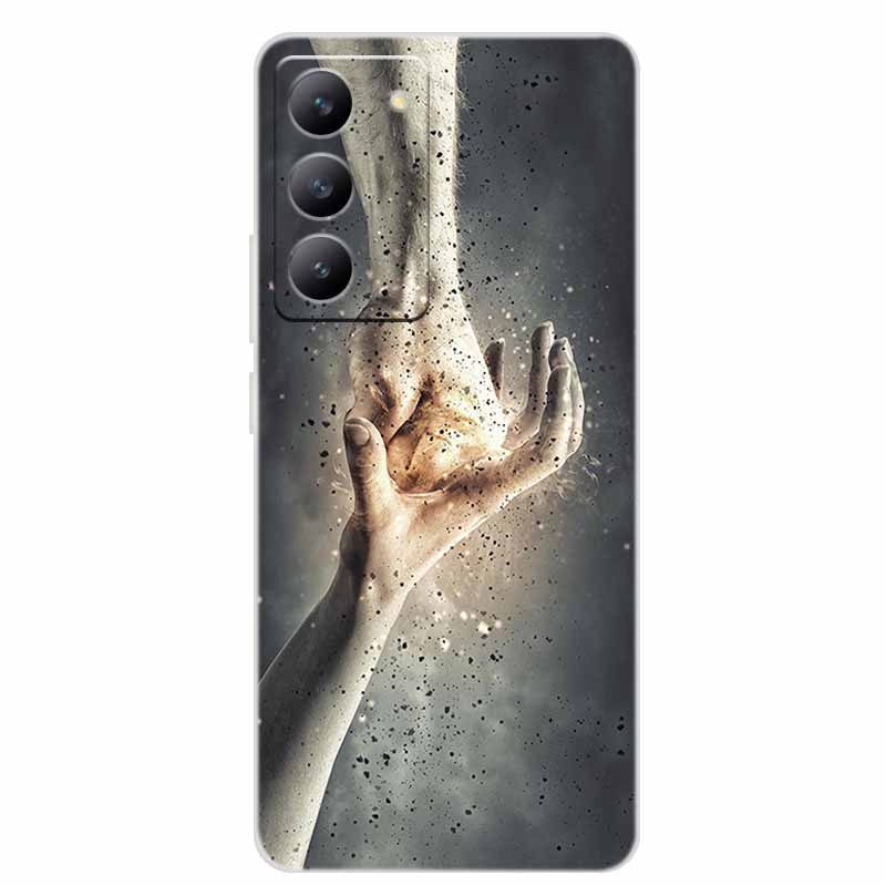 For Redmi 15 4G Phone Case Fashion Flowers Transparent Silicone TPU Soft Back Cover Case For Xiaomi Redmi 15 5G Case Redmi15 Bag