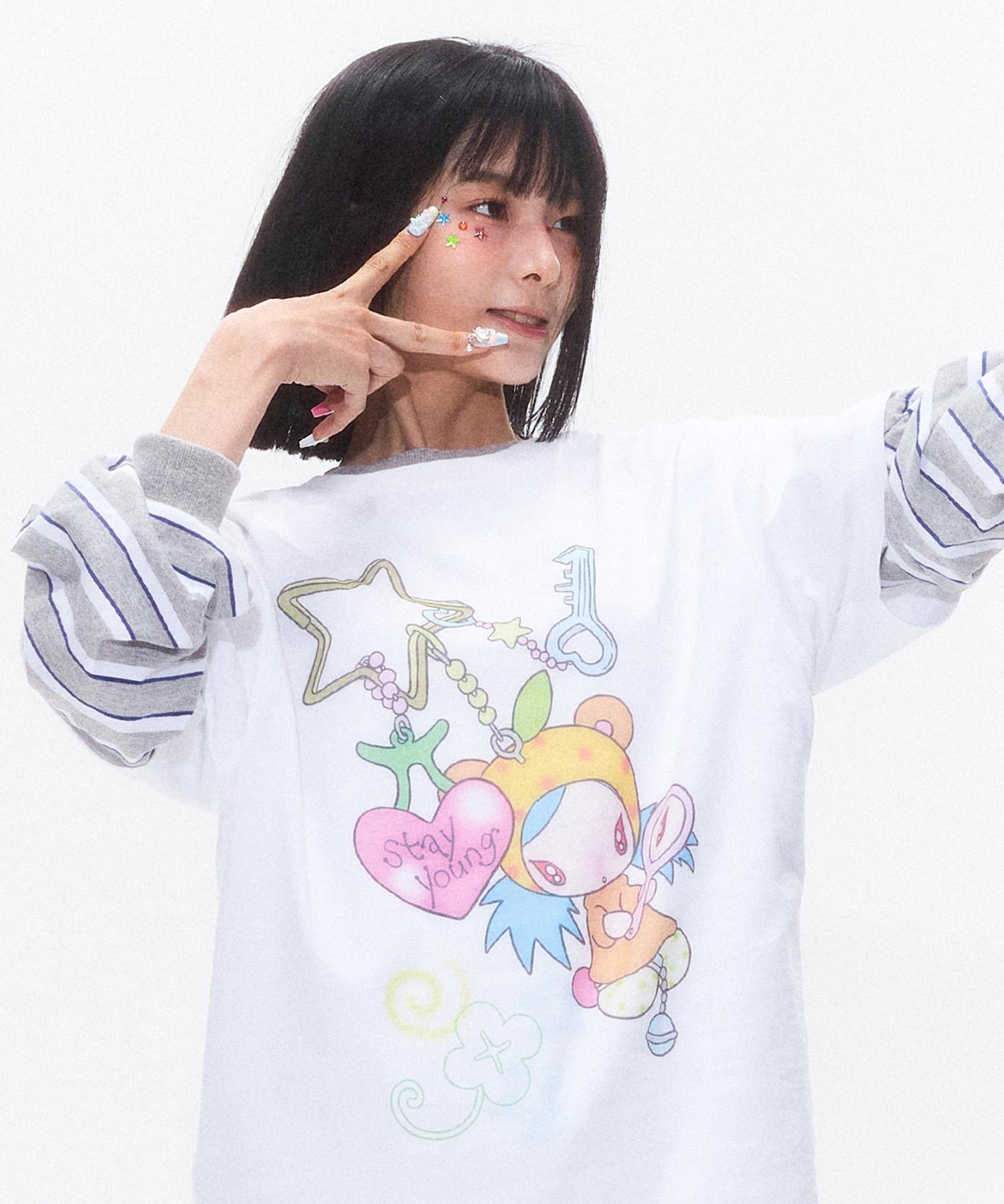 Kirsh X Sunonebird Graphic Loose Fit T-Shirt [White] 1