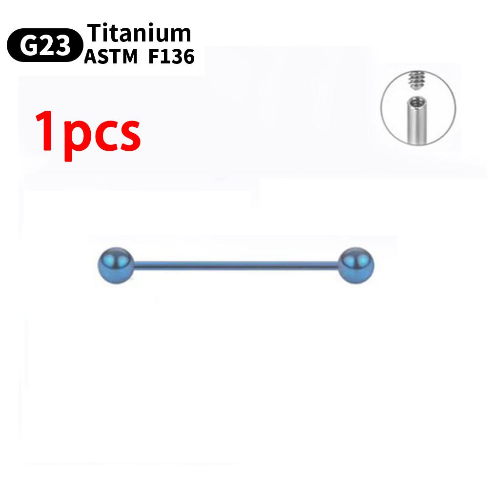 1/10pcs External Internal thread Piercing Jewelry G23 Titanium 14G 16G Long Industrial Barbell Ring Tongue Sexy Barbell