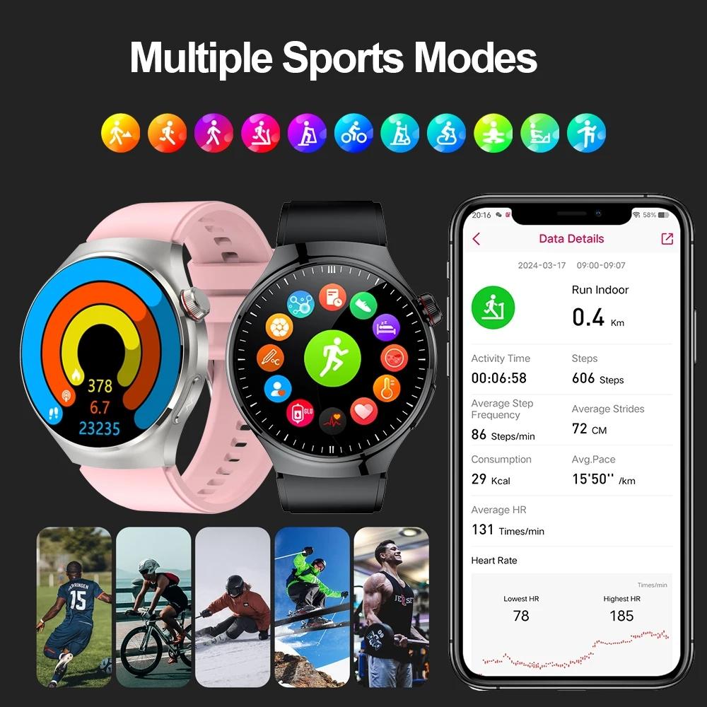 SACOSDING GT4PRO Smart Watch Women Wireless Call ECG+PPG Blood Pressure Health Monitor SOS Sports Fitness Smartwatch For Men