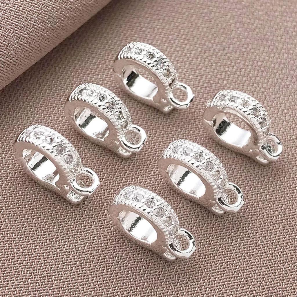 18K Gold Plated Zircon-Inlaid Openable Clasp for DIY Pearl Necklace Jewelry