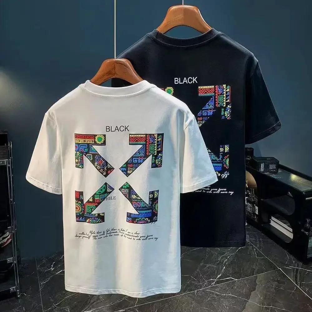 Cotton Short-sleeved T-shirt Summer Round Neck Fashionable Brand Fashionable Casual Loose All-match Fashionable Top