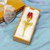 Clear Faux Crystal Rose With Metal Stem, Flower Figurine Gift Box, Home Wedding Valentine'S Day Ornament Decor